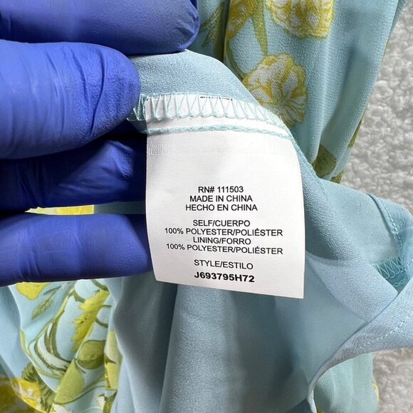 NWT June Hudson M Womens Maxi Dress Chiffon Ruffle Hem Smocked Waist Fairycore - Picture 15 of 16